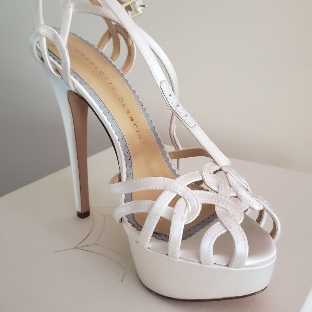 Silk satin white sandals